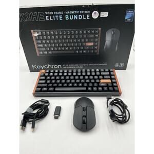 Keychron K2 HE Keyboard and M3 Lite Mouse Wood Frame Wireless Elite Bundle